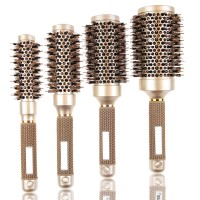 hair volumizer nylon pig mane elegant personalized custom logo rose gold round private label bristle hair brush comb