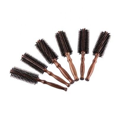 personalized hair comb wooden curved hair brush wood nylon bristle hairbrush comb for salon beauty