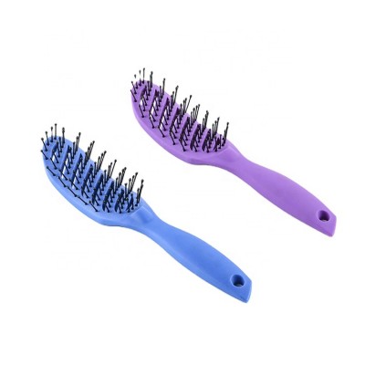 nylon bristle detangle brush hair rubber coating dryer vent brush household salon comb detangling brush